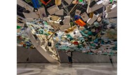 Ocean plastic art display