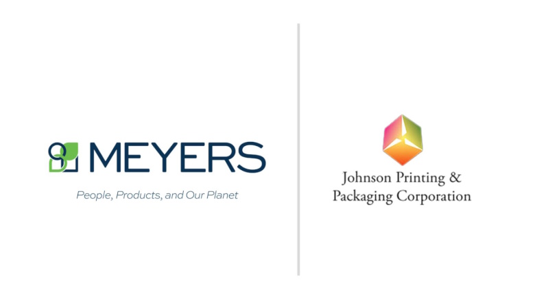 The company logos for Meyers and Johnson Printing and Packaging.