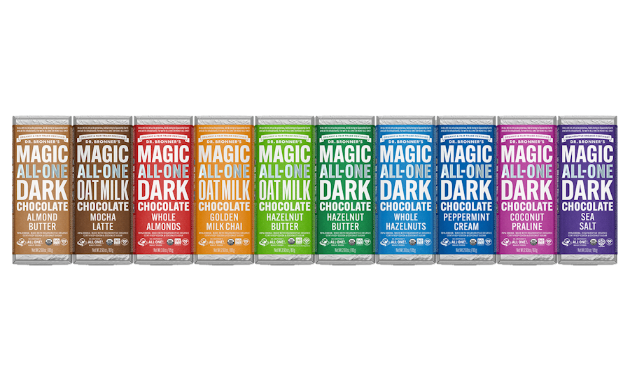 Dr. Bronners debuts new look for its chocolate bars