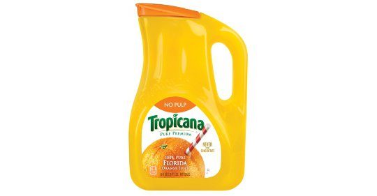 89-Ounce Orange Juice Container Features Clear Handle, 2012-07-24, Brand  Packaging