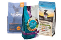 bags of pet food, pet food packaging